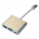 Кабель PALMEXX USBC-HDMI-USB3.1-USBC / золото